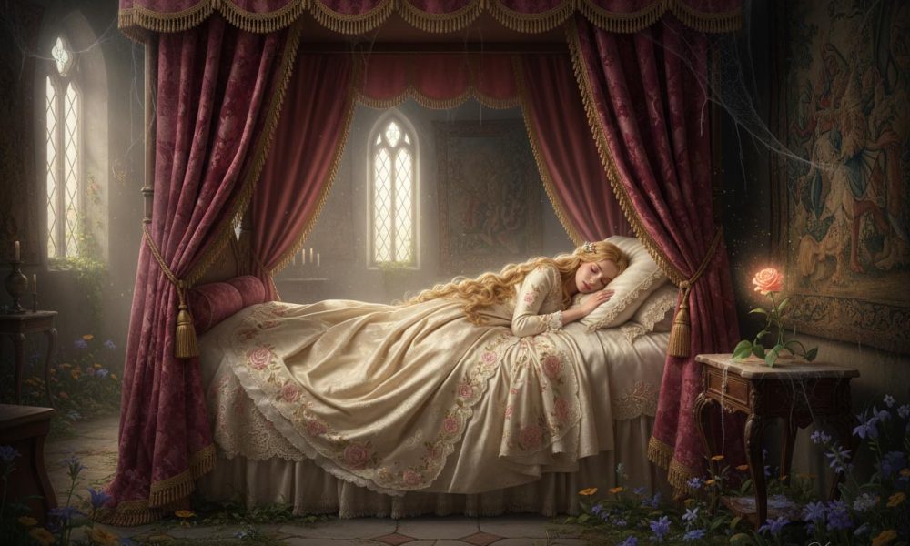 dorröschen schläft im bett