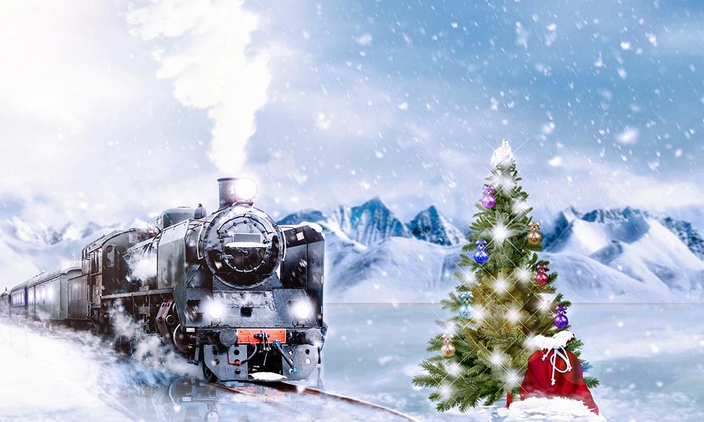 Mit der dampflok durch den Winter